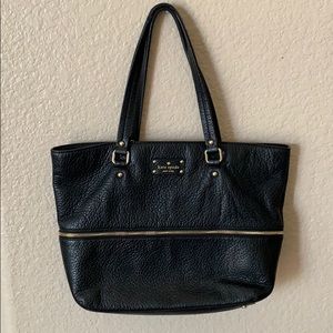 Kate Spade black leather adjustable tote